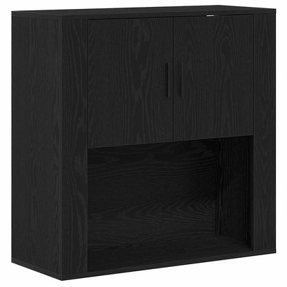 Highboard Black Oak 80 x 33 x 150 cm Engineered Wood