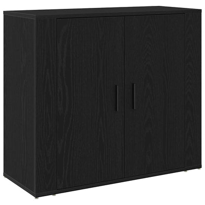 Highboard Black Oak 80 x 33 x 150 cm Engineered Wood