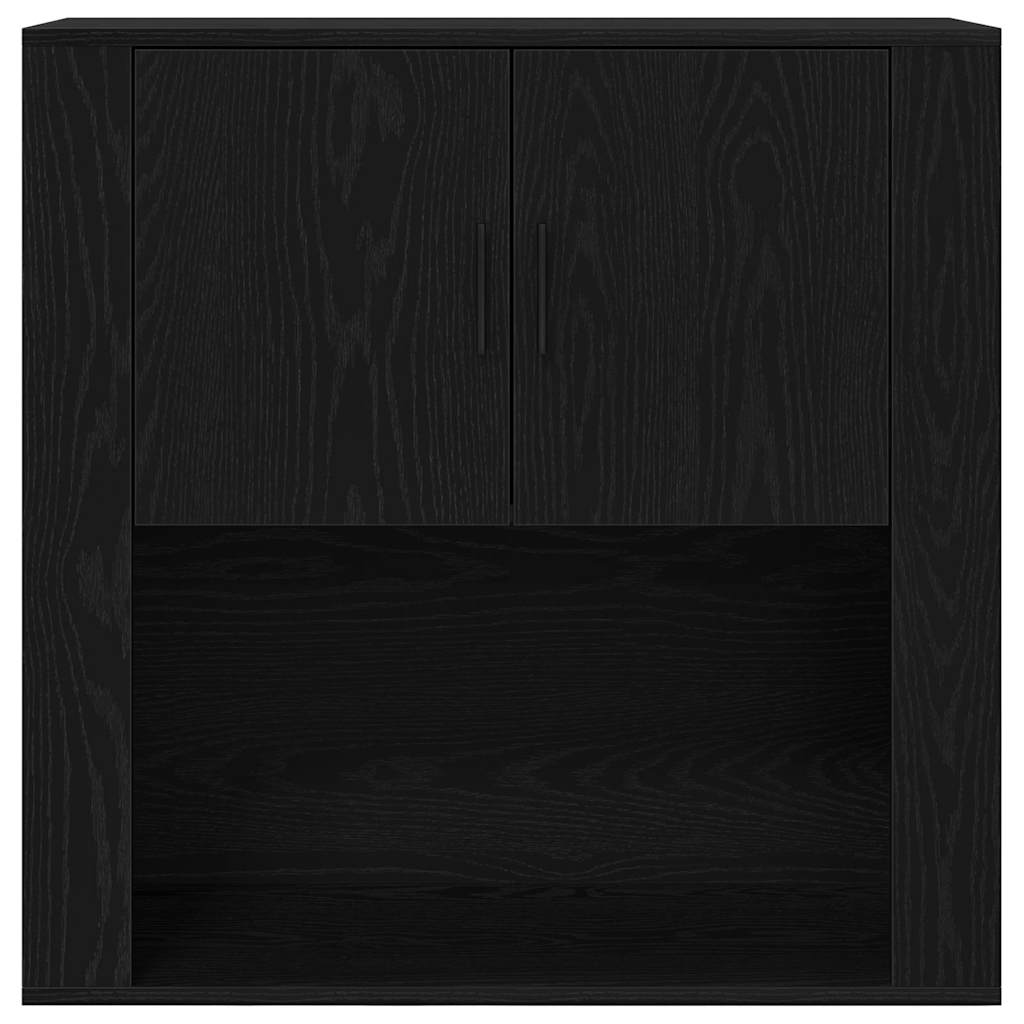 Highboard Black Oak 80 x 33 x 150 cm Engineered Wood