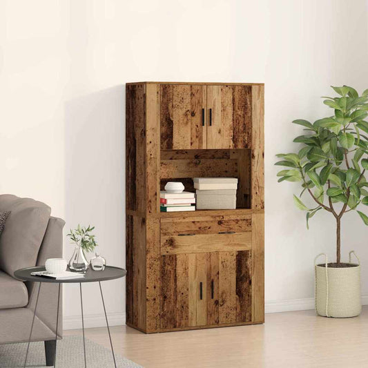 Highboard Old wood 80 x 33 x 150 cm Engineered Wood