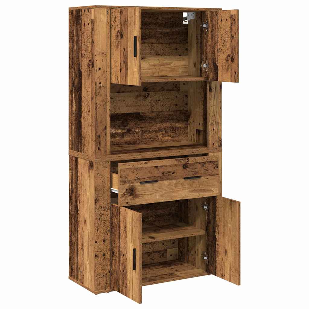 Highboard with Drawer Old wood 80 x 33 x 150 cm Engineered wood