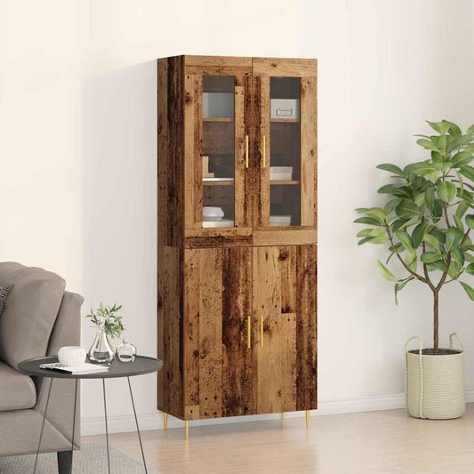 Highboard 2 pcs Old Wood 69.5 x 34 x 180 cm Engineered Wood