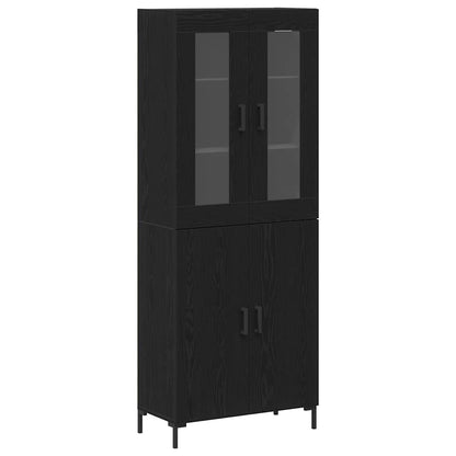 Highboard 2 pcs Black oak 69.5 x 34 x 180 cm Engineered Wood