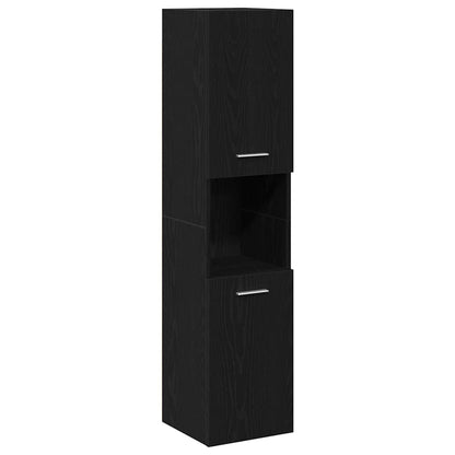Bathroom Furniture Set 4 pcs Black Oak Engineered Wood