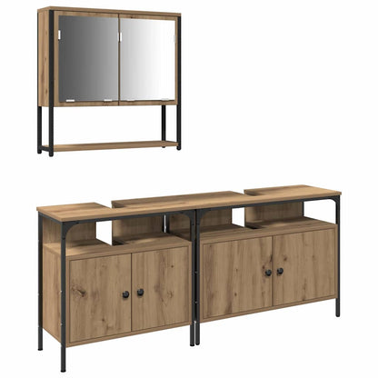 Bathroom Furniture Set 3 pcs Brown Engineered wood