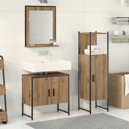 Bathroom Furniture Set 3 pcs Brown Engineered wood
