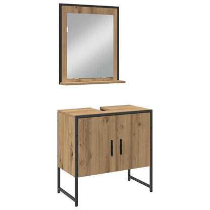 Bathroom Furniture Set 3 pcs Brown Engineered wood