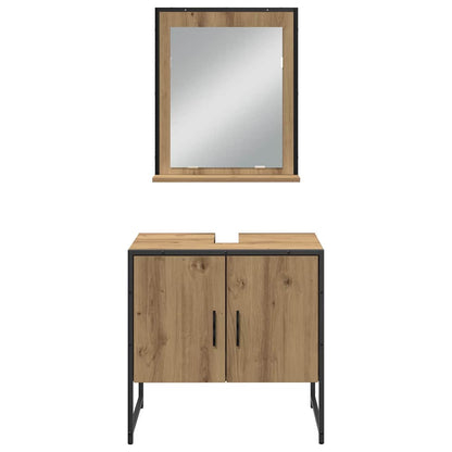 Bathroom Furniture Set 3 pcs Brown Engineered wood