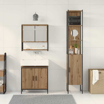 Bathroom Furniture Set 3 pcs Brown Engineered wood