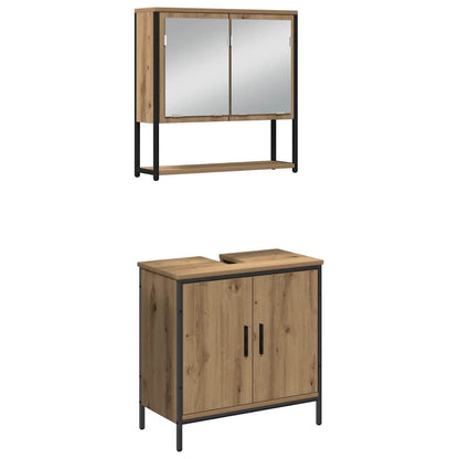 Bathroom Furniture Set 3 pcs Brown Engineered wood