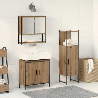 Bathroom Furniture Set 3 pcs Brown Engineered wood