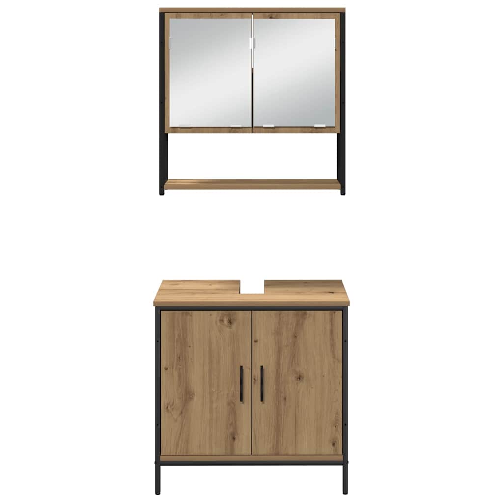 Bathroom Furniture Set 3 pcs Brown Engineered wood