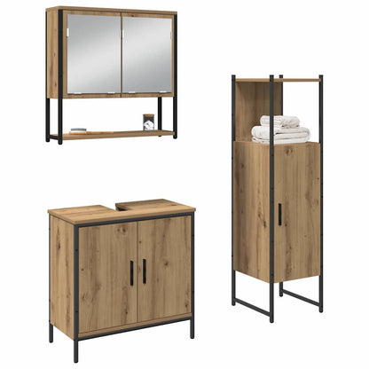 Bathroom Furniture Set 3 pcs Brown Engineered wood