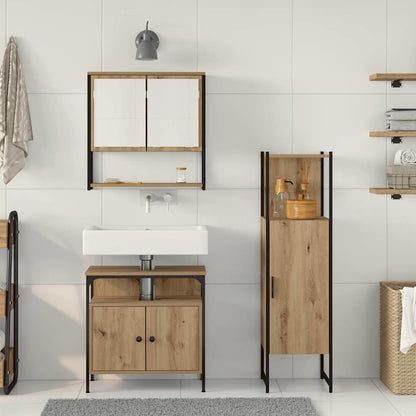Bathroom Furniture Set 3 pcs Brown Engineered wood
