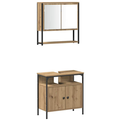 Bathroom Furniture Set 3 pcs Brown Engineered wood