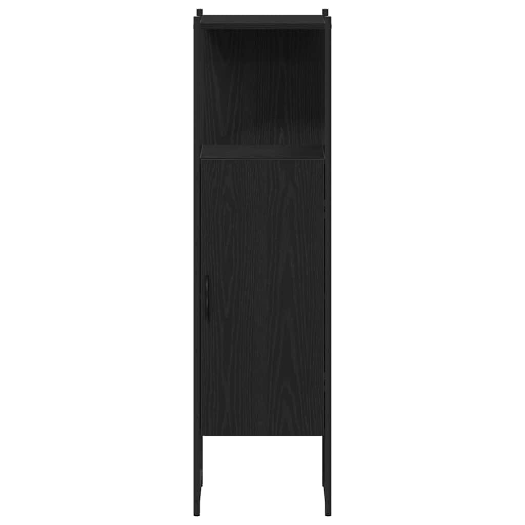 Bathroom Furniture Set with Shelf 3 pcs Black Engineered wood