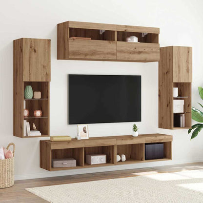 TV Cabinet Set 6 pcs Artisan oak Engineered wood