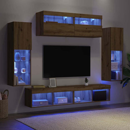 TV Cabinet Set 6 pcs Artisan oak Engineered wood