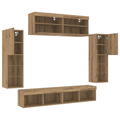 TV Cabinet Set 6 pcs Artisan oak Engineered wood