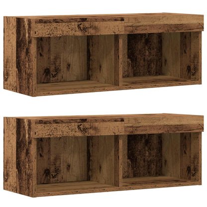 TV Cabinet Set Wall-mounted 8 pcs Old wood Engineered wood