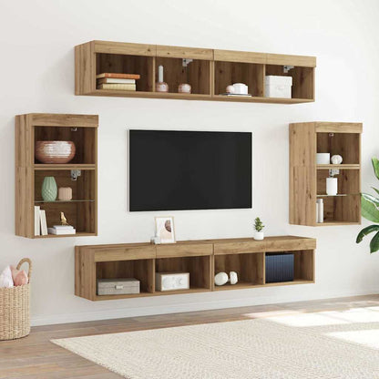 TV Cabinet Set 8 pcs Artisan oak Engineered wood