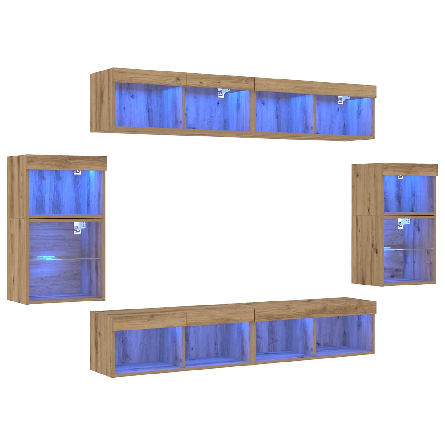 TV Cabinet Set 8 pcs Artisan oak Engineered wood