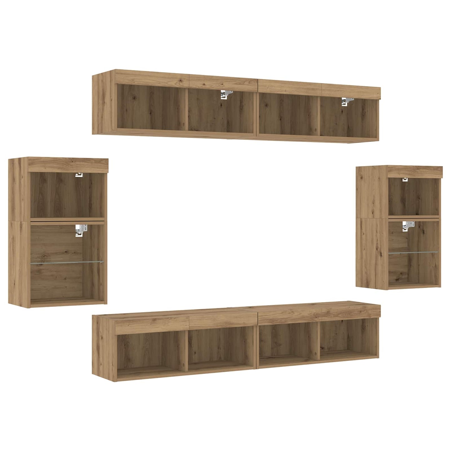 TV Cabinet Set 8 pcs Artisan oak Engineered wood
