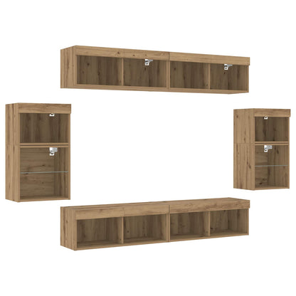 TV Cabinet Set 8 pcs Artisan oak Engineered wood