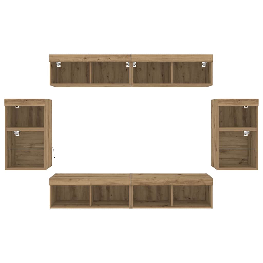 TV Cabinet Set 8 pcs Artisan oak Engineered wood