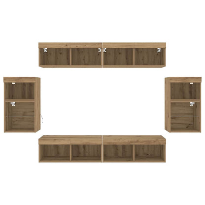 TV Cabinet Set 8 pcs Artisan oak Engineered wood