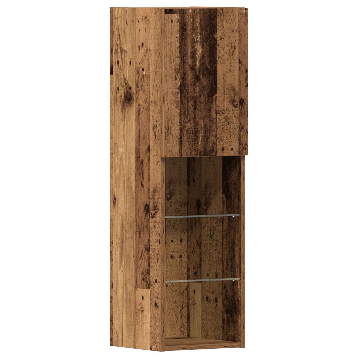 TV Cabinet with LED Strip Lights 4 pcs Old wood Engineered wood