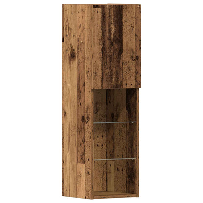TV Cabinet with LED Strip Lights 4 pcs Old wood Engineered wood