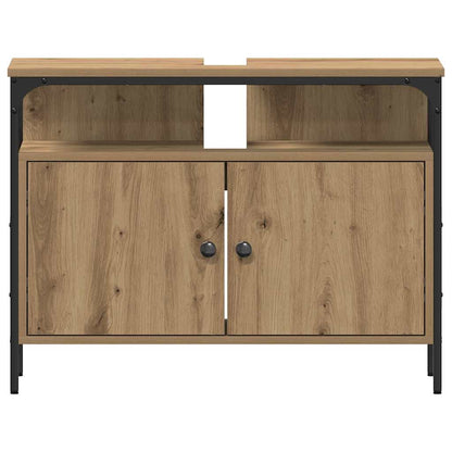 Bathroom Vanity Units with Shelf 3 pcs Brown Engineered wood