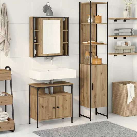 Bathroom Furniture Set 3 pcs Artisan Oak Engineered Wood