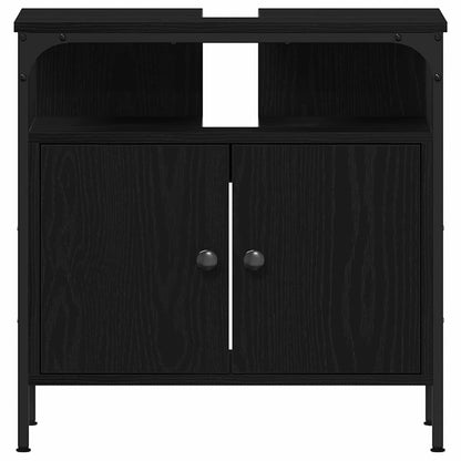 Bathroom Furniture Set 3 pcs Black Oak Engineered Wood