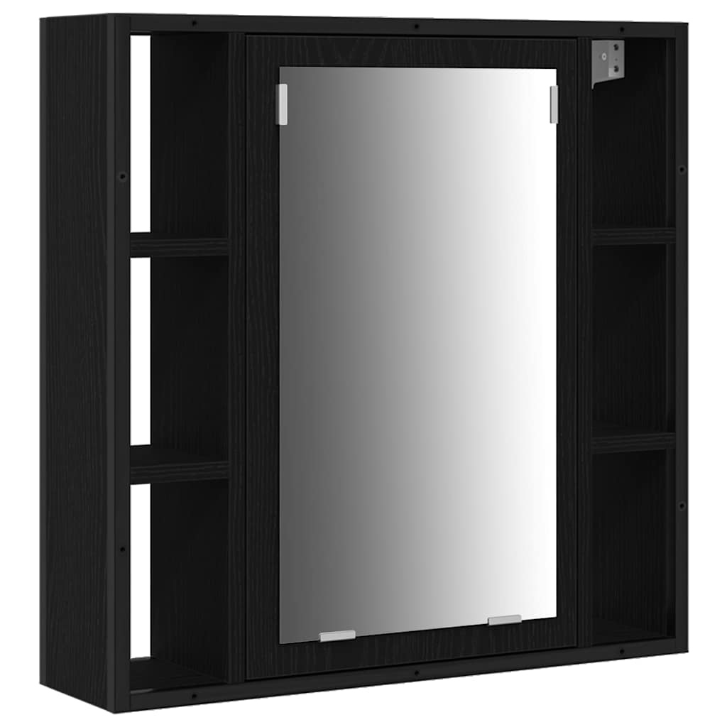 Bathroom Vanity Units with Shelf 3 pcs Black Engineered wood