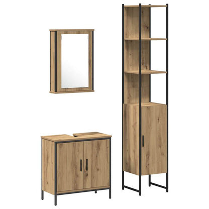 Bathroom Furniture Set 3 pcs Brown Engineered wood