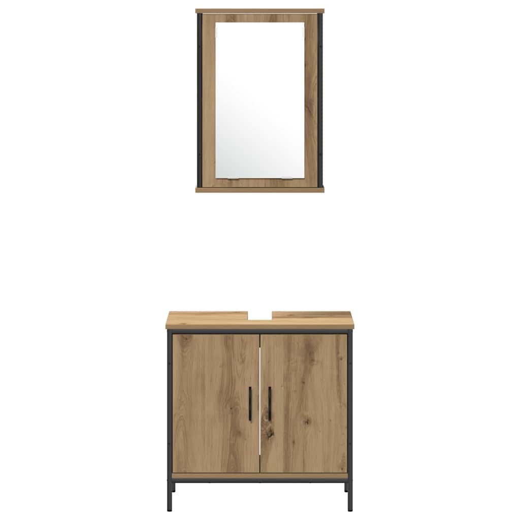 Bathroom Furniture Set 3 pcs Brown Engineered wood