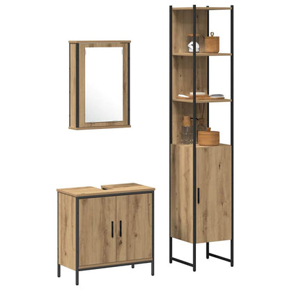 Bathroom Furniture Set 3 pcs Brown Engineered wood