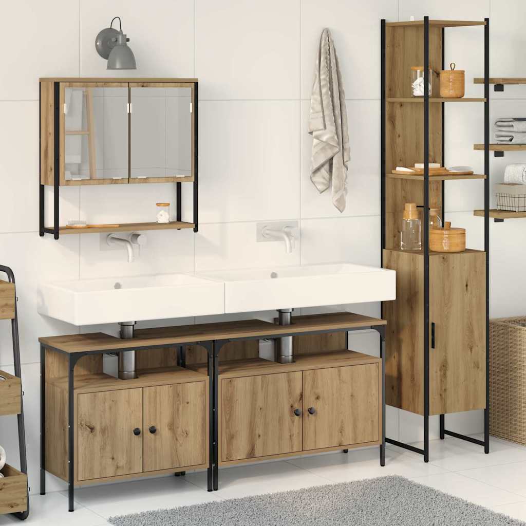 Bathroom Furniture Set 4 pcs Artisan Oak Engineered Wood
