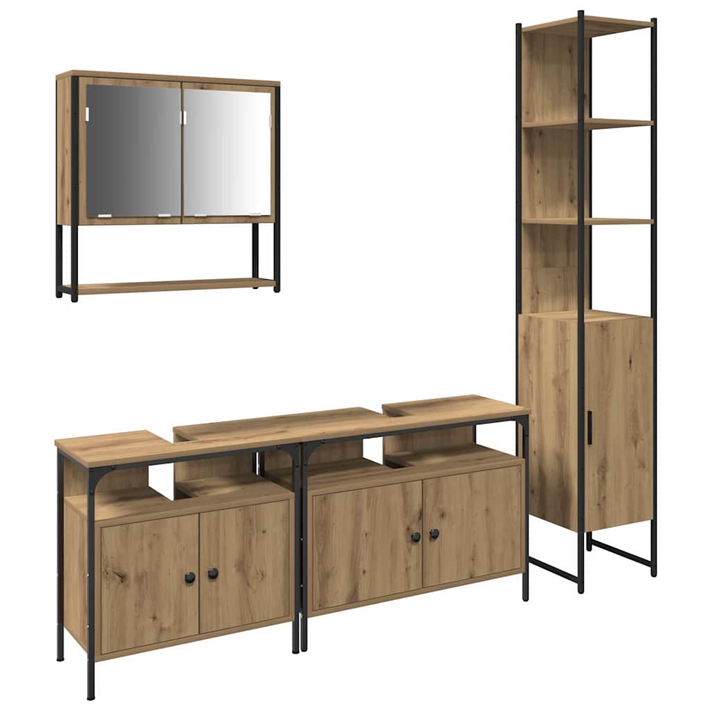 Bathroom Furniture Set 4 pcs Artisan Oak Engineered Wood