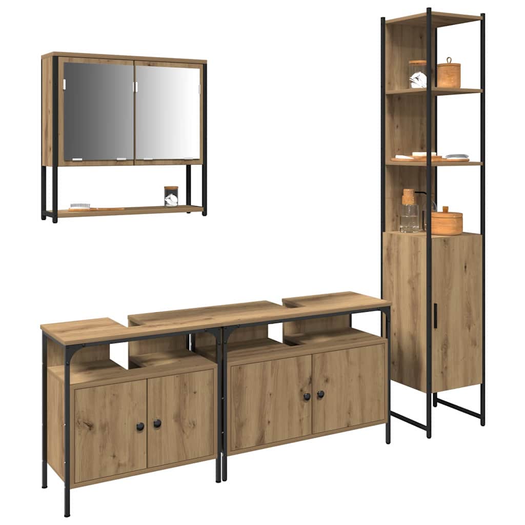 Bathroom Furniture Set 4 pcs Artisan Oak Engineered Wood