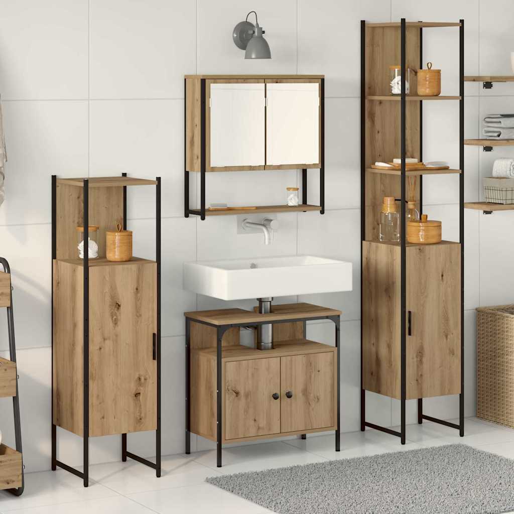 Bathroom Furniture Set 4 pcs Artisan Oak Engineered Wood