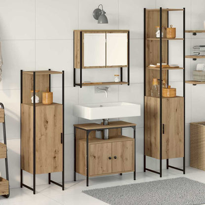 Bathroom Furniture Set 4 pcs Artisan Oak Engineered Wood