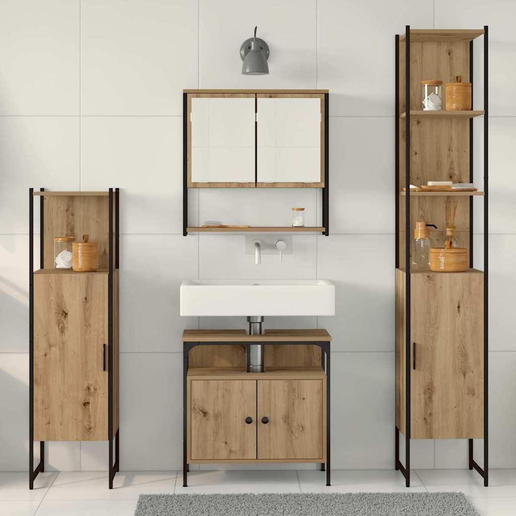 Bathroom Furniture Set 4 pcs Artisan Oak Engineered Wood