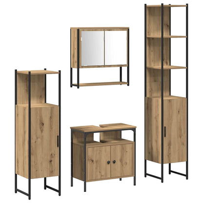 Bathroom Furniture Set 4 pcs Artisan Oak Engineered Wood