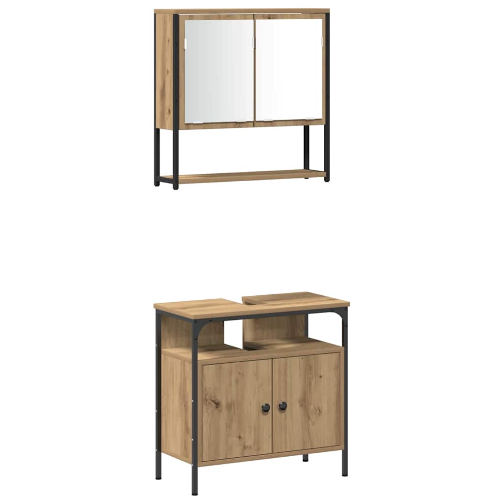 Bathroom Furniture Set 4 pcs Artisan Oak Engineered Wood