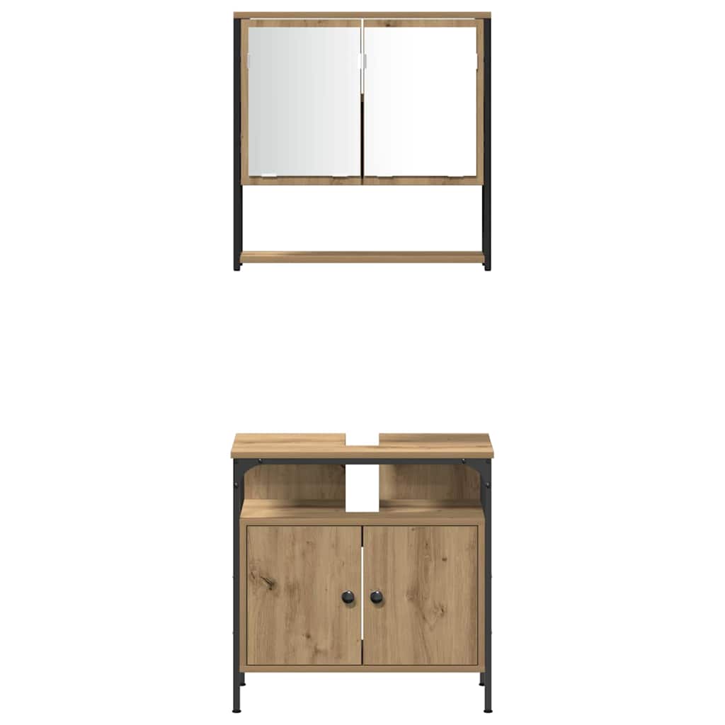 Bathroom Furniture Set 4 pcs Artisan Oak Engineered Wood
