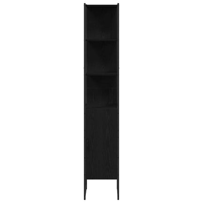 Bathroom Furniture Set 4 pcs Black Oak Engineered Wood