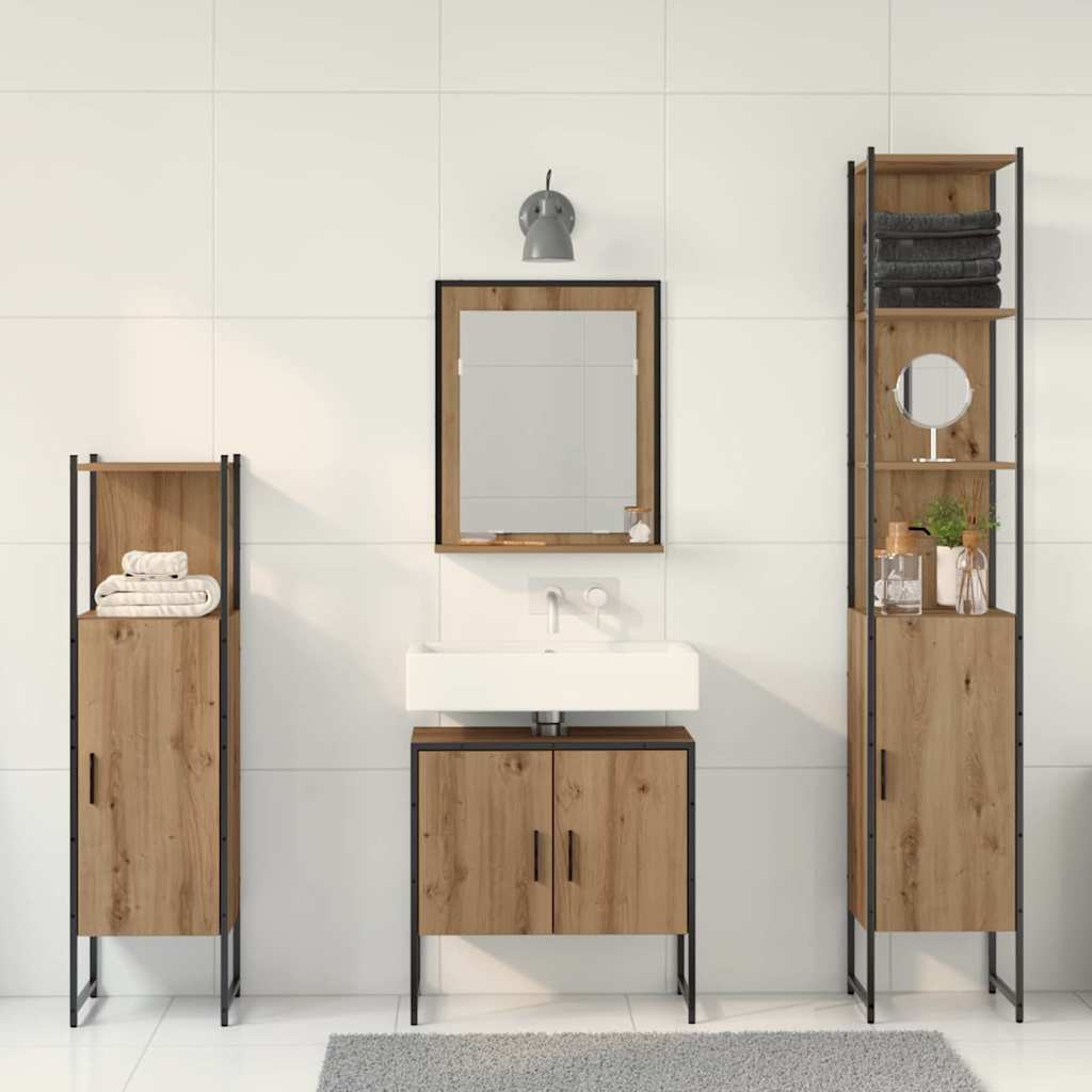 Bathroom Furniture Set 4 pcs Brown Engineered wood